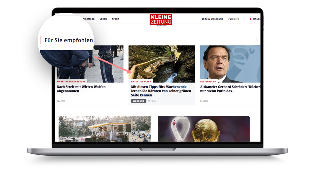 Native Ads als Weiter Empfehlungen