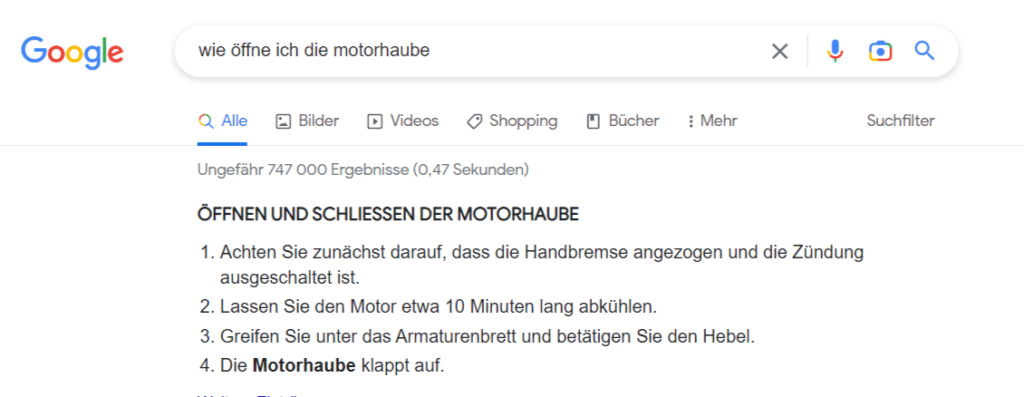 SERP-Richsnippet-Liste