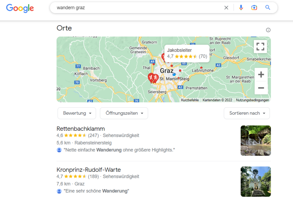 SERP-Snippet-Lokal pack
