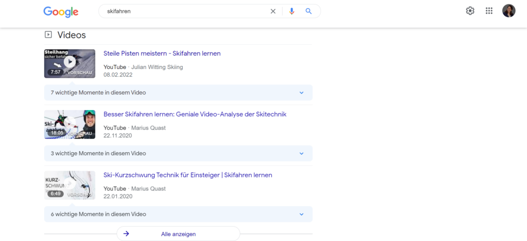 SERP-Richsnippet-Videos