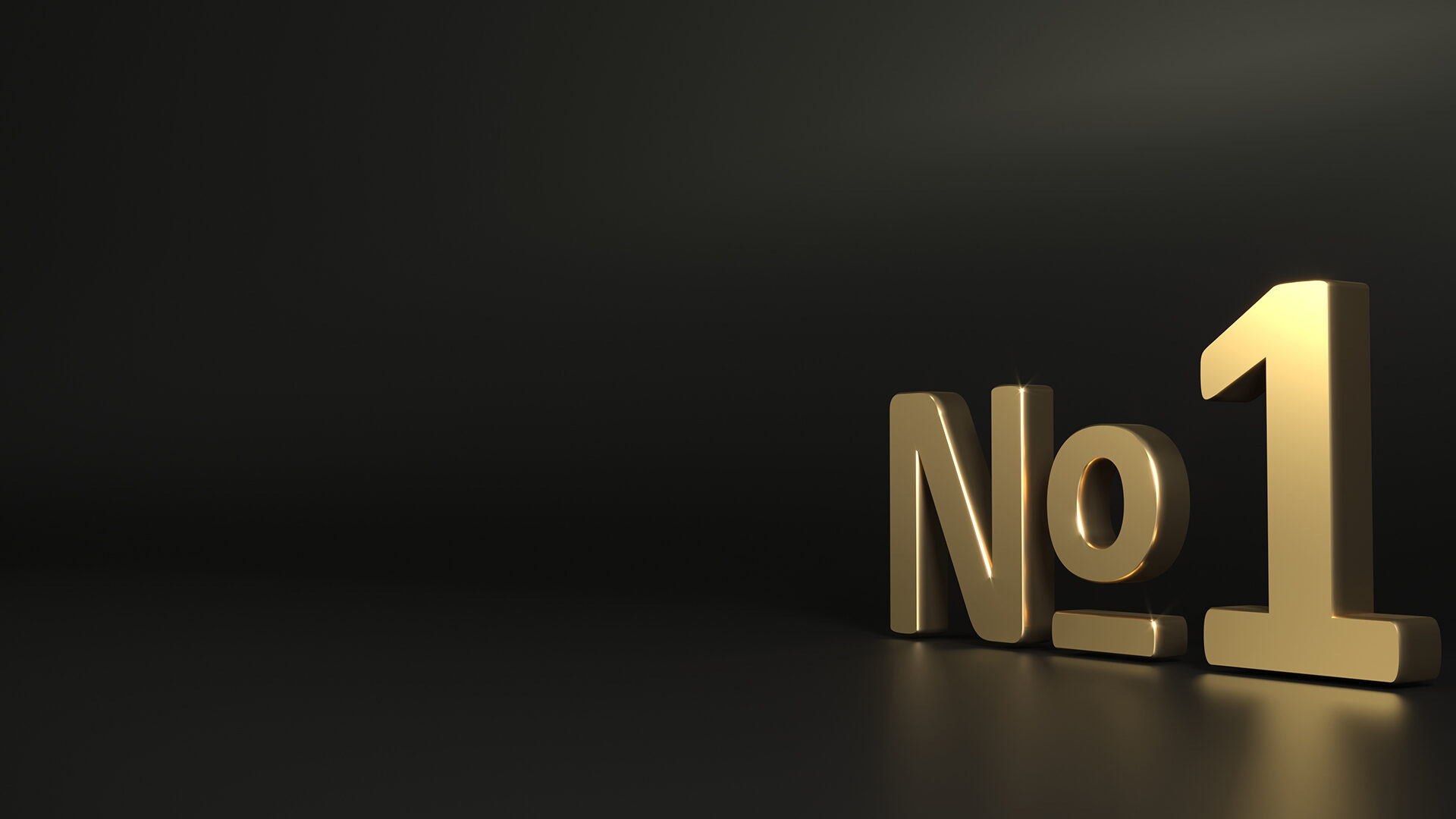 Großer goldener 3D-Text zeigt 